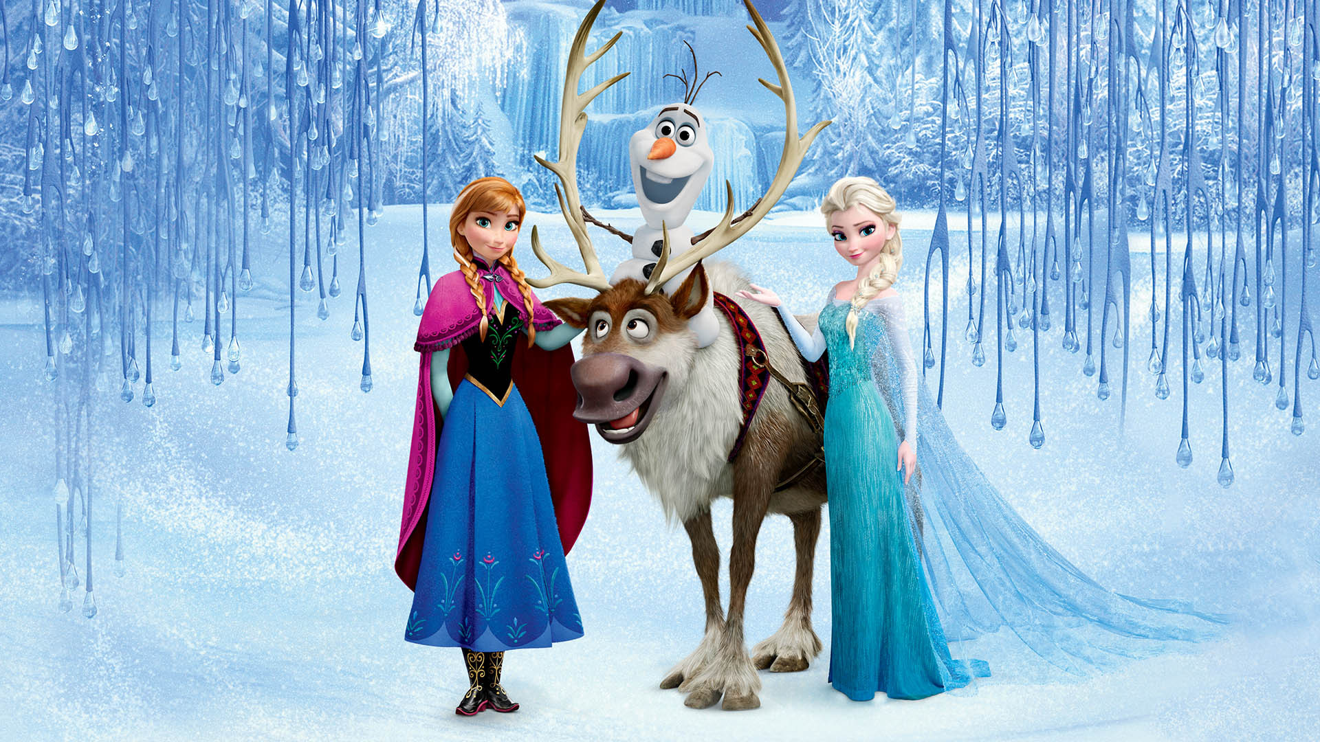 Promotional image for Disney's "Frozen" on Freeform's 25 Days of Christmas, highlighting the film's winter theme.