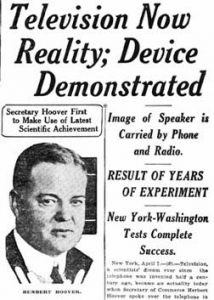 1927 Newspaper Headline about Television Innovation