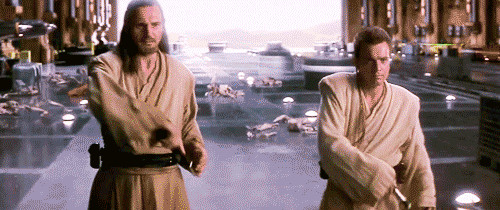 Master Qui Gon Jinn and Padawan Obi Wan Kenobi from Star Wars Episode 1.