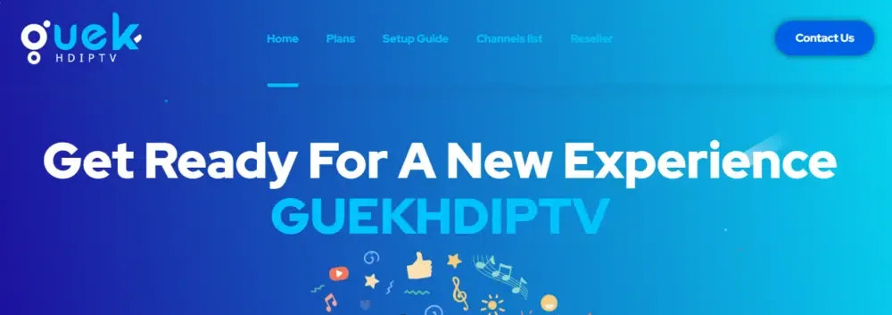 GuekHD IPTV interface showing channel selection.