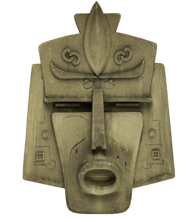 Aztec mask representing KCOR broadcasting