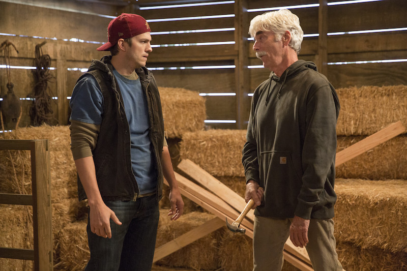 alt text: Ashton Kutcher and Sam Elliott in The Ranch, a show about family and redemption.