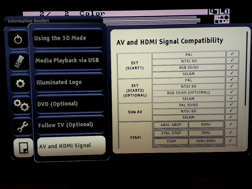 Finlux TV information screen