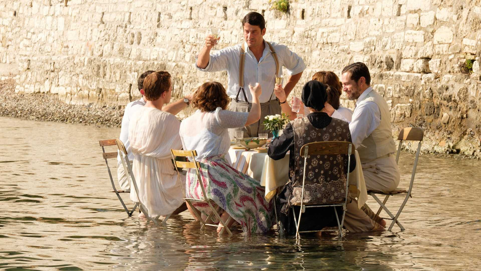 The Durrells in Corfu family at dinner.