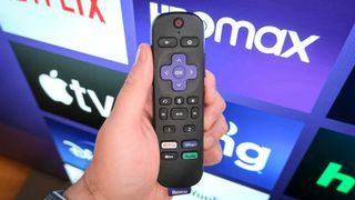 Roku remote in hand