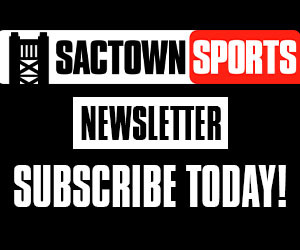 alt text: An image promoting the Sactown Sports email newsletter signup.