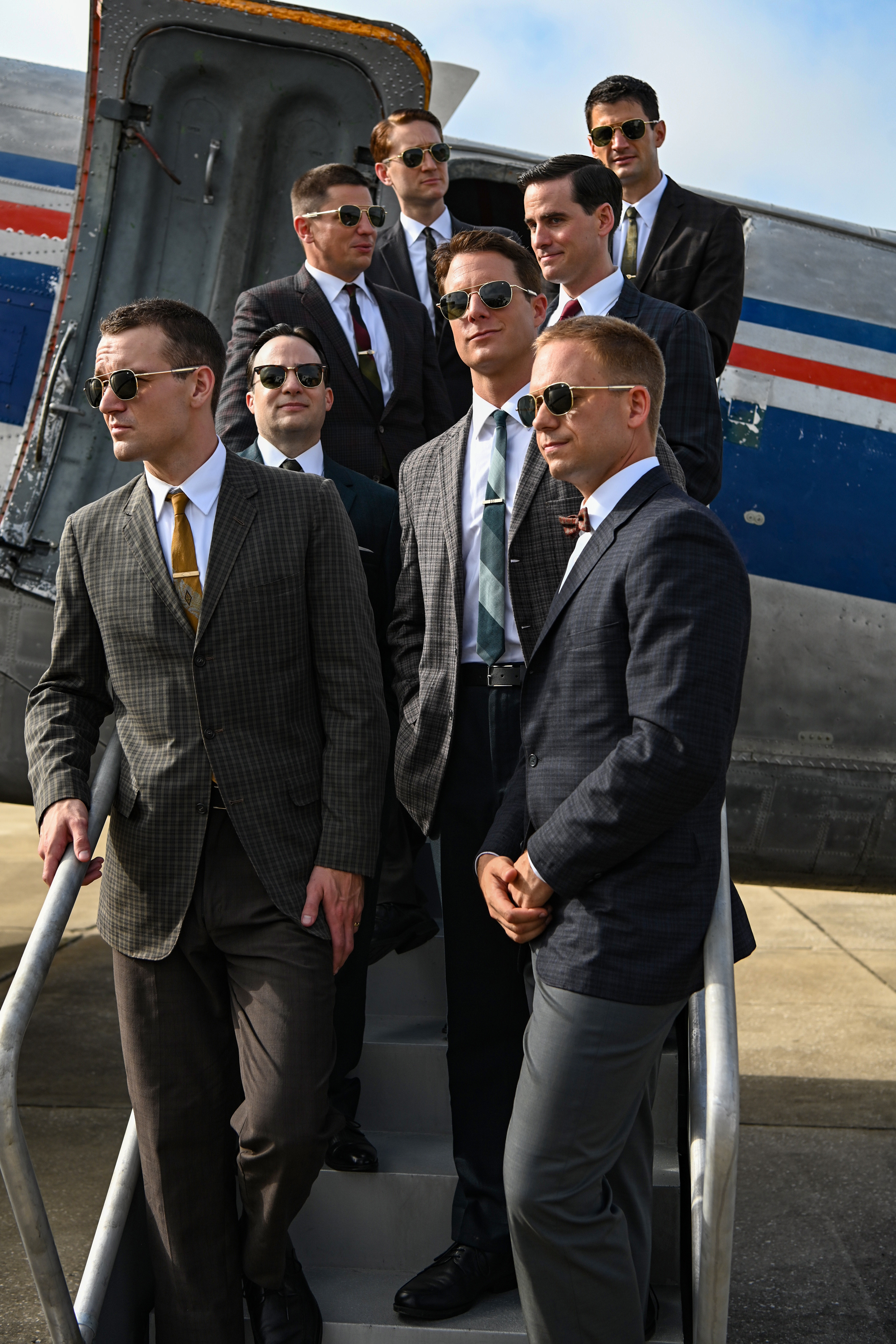 alt text: The Right Stuff cast in a promotional photo.