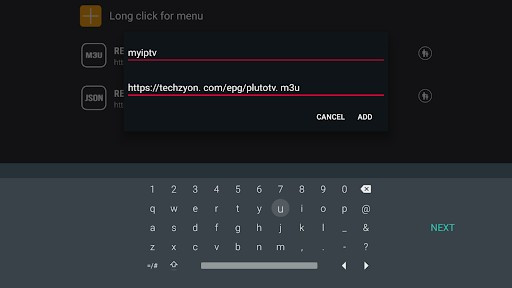 Entering IPTV playlist details in GSE Smart IPTV