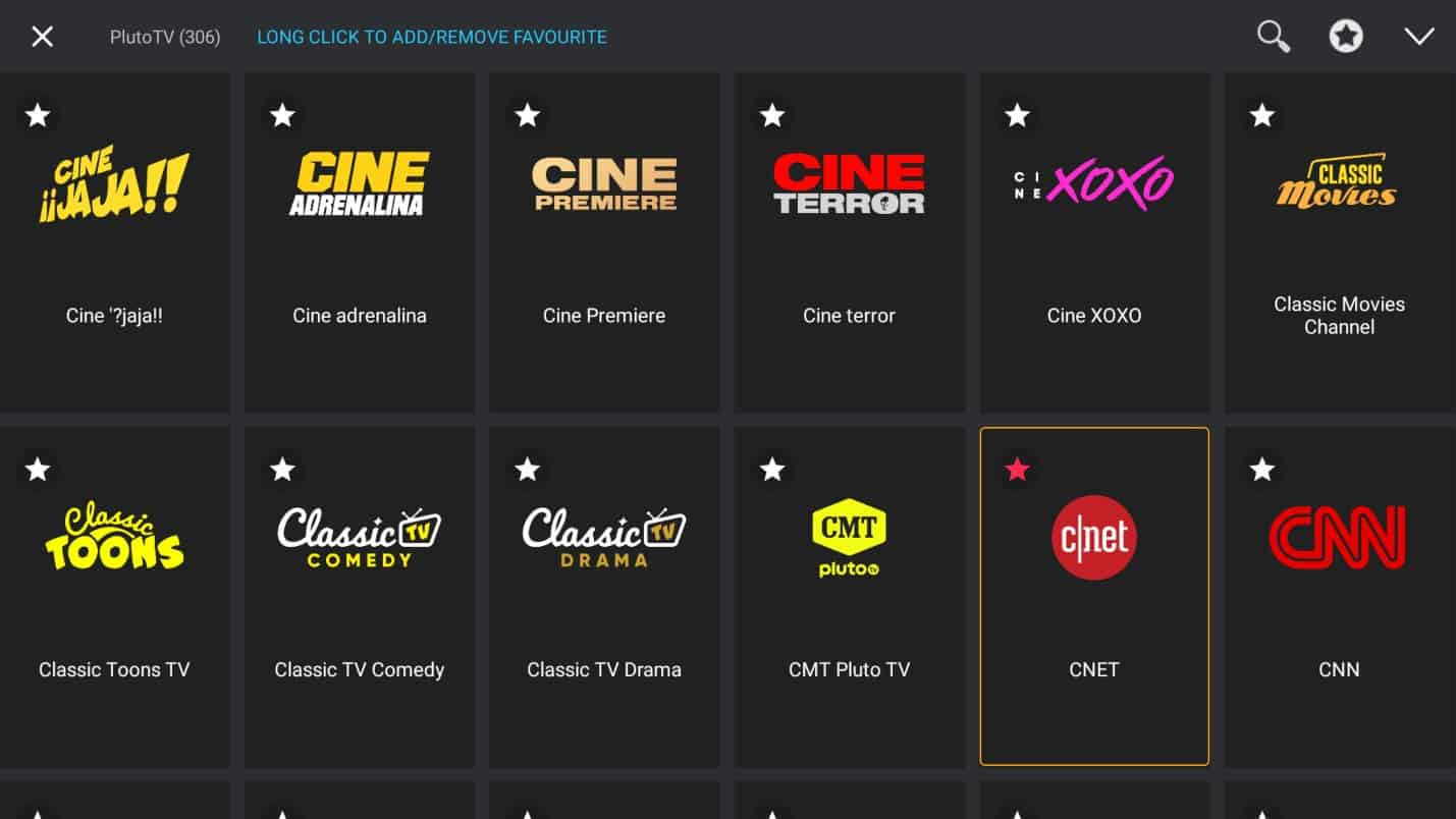 Adding a channel to favorites in GSE Smart IPTV