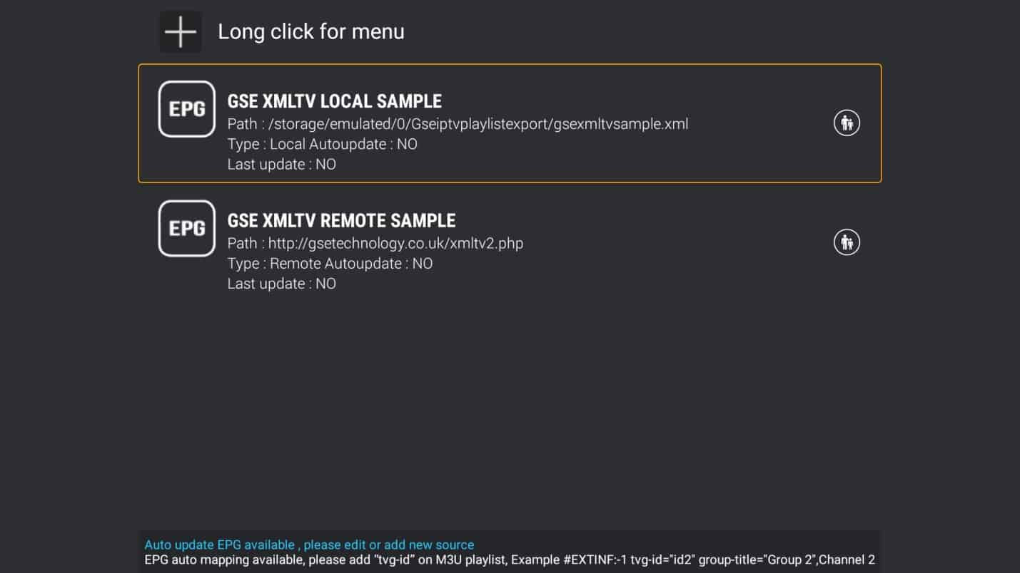 Adding an EPG source in GSE Smart IPTV
