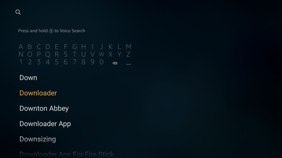 How to search for Downloader in Firestick