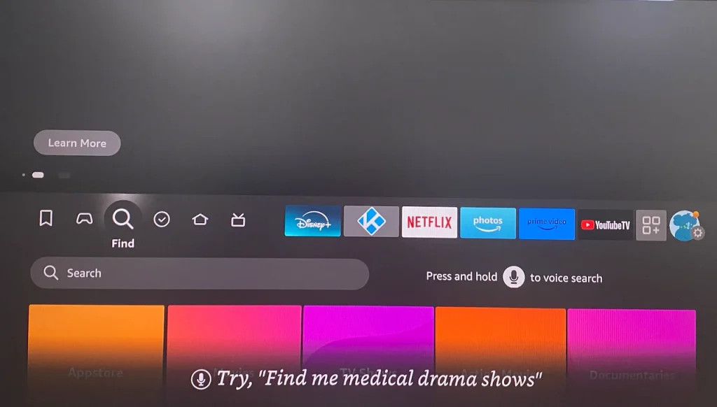 Choose the Find option on Firestick