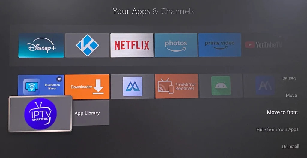 Move IPTV Smarters to front