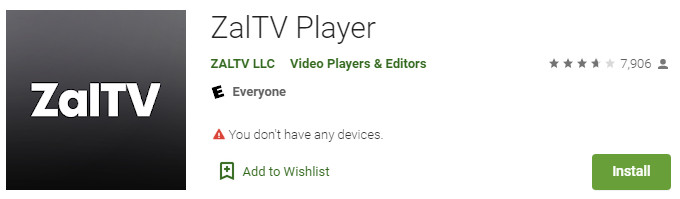 ZalTV IPTV Player Interface