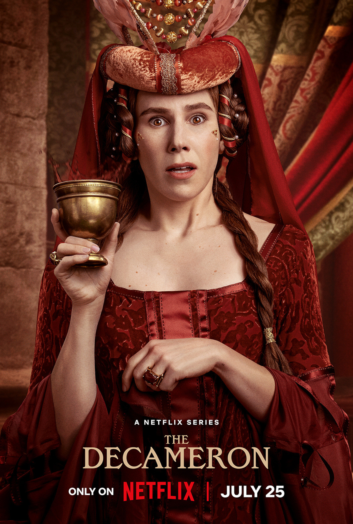 Zosia Mamet as Pampinea in ‘The Decameron’ Season 1.