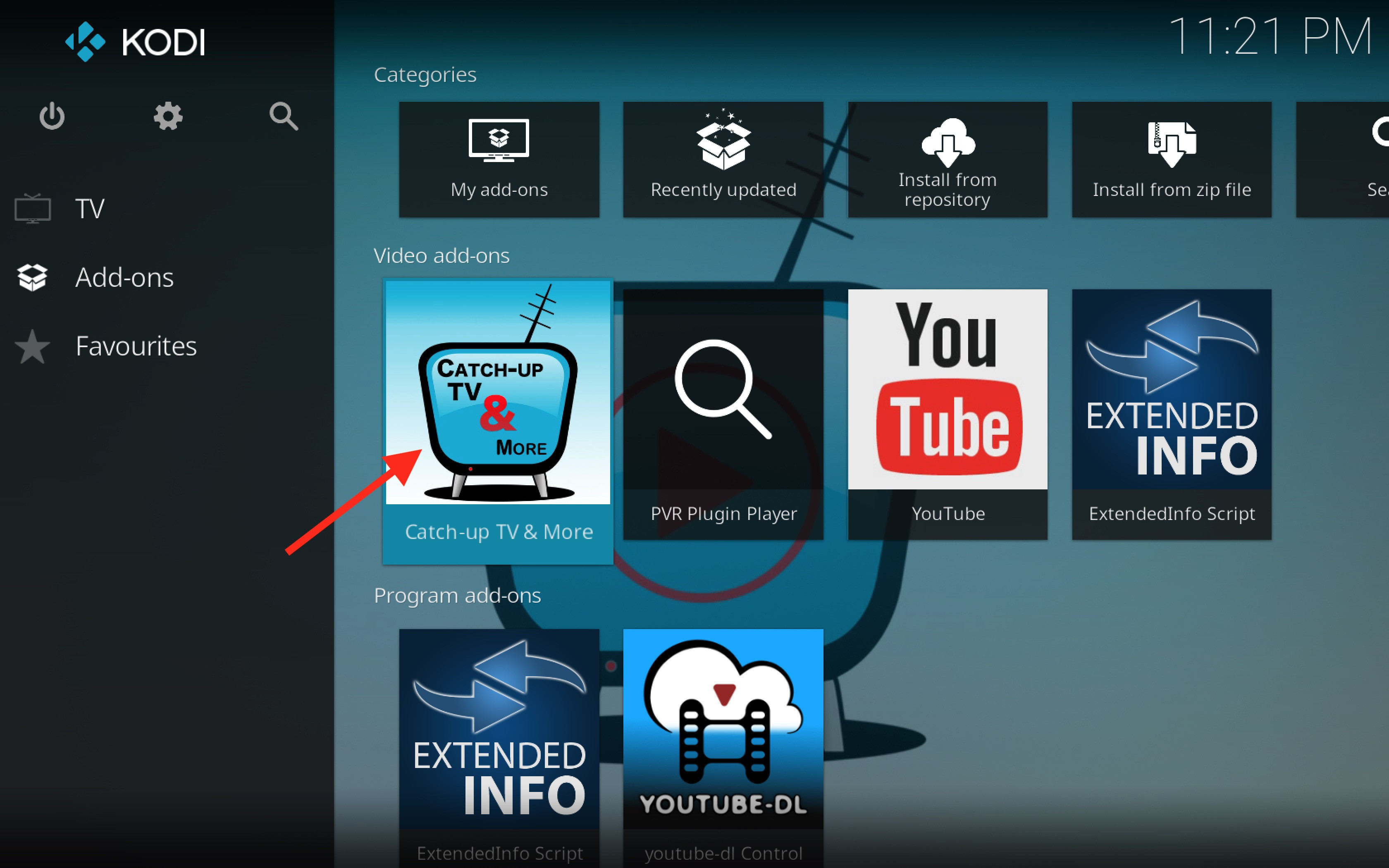 Opening Catch-up TV & More