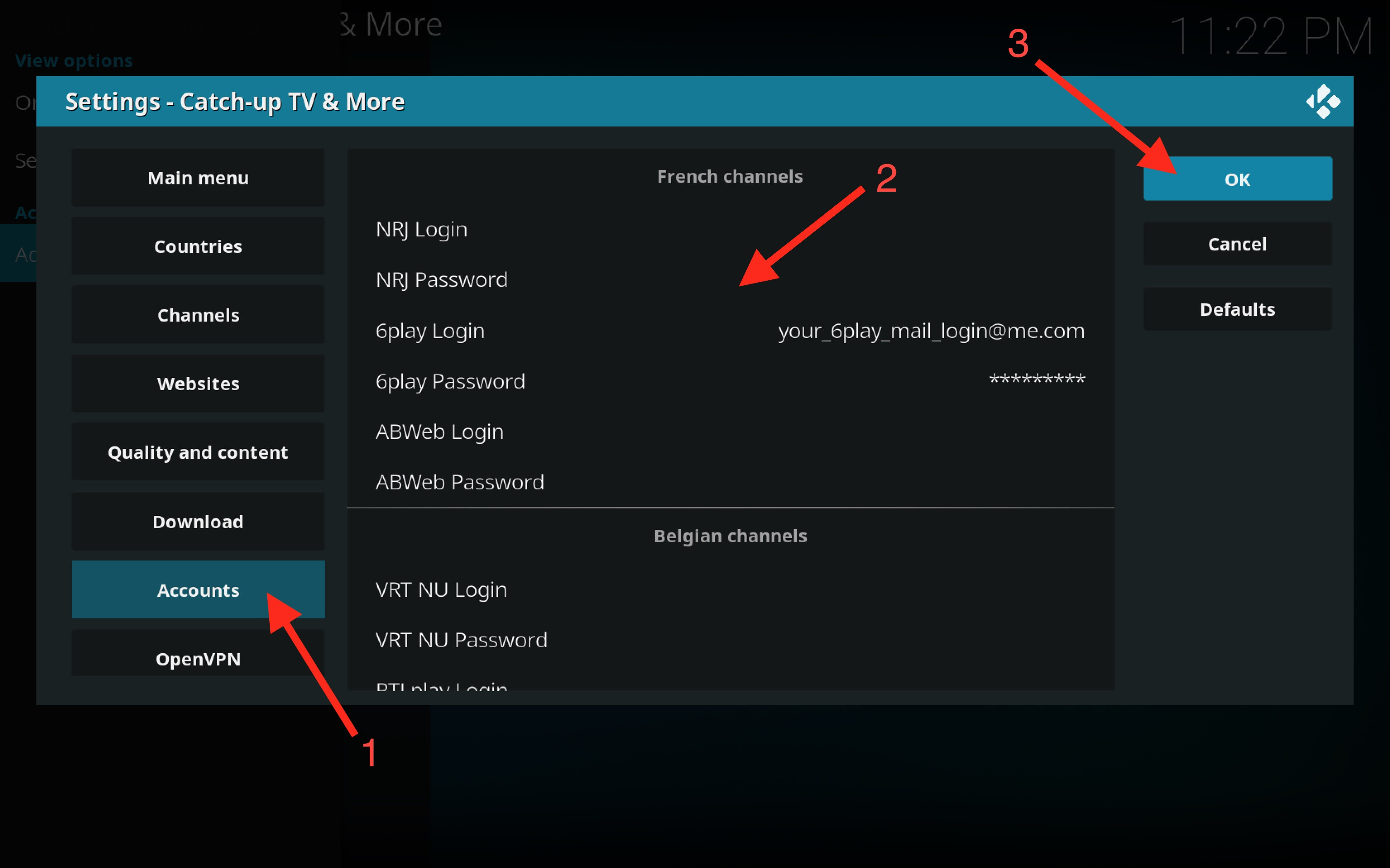 Navigating to Accounts Tab