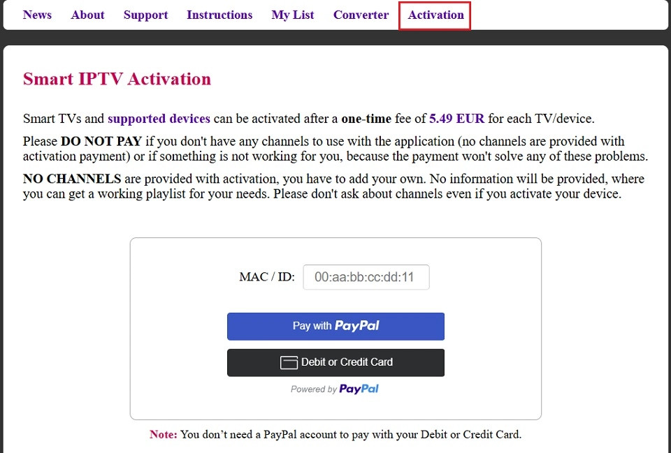 Activation Button