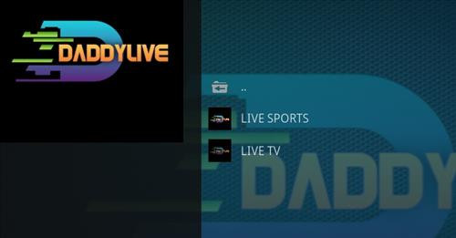 Daddy Live Kodi Addon Sections