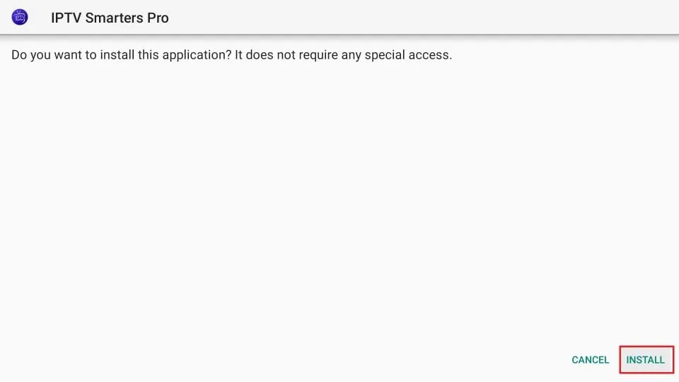 Installing IPTV Smarters Pro on Firestick after downloading the APK file