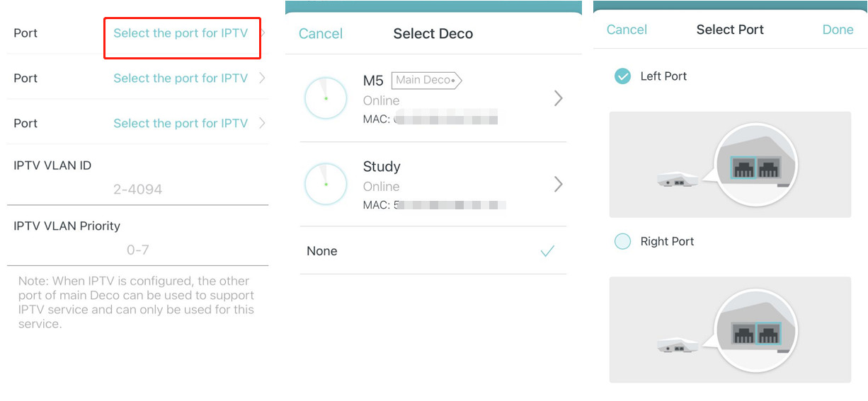 Smart TV interface showing an IPTV app