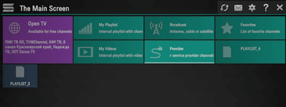 SS IPTV Player Interface: Displayed on an LG Smart TV, highlighting its support for various file formats