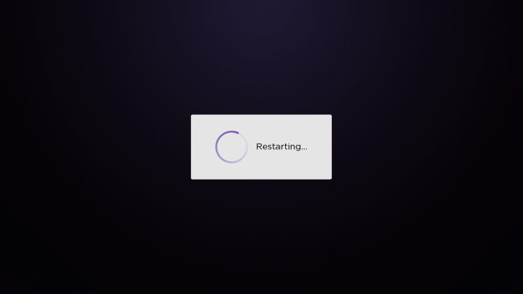 your device will restart