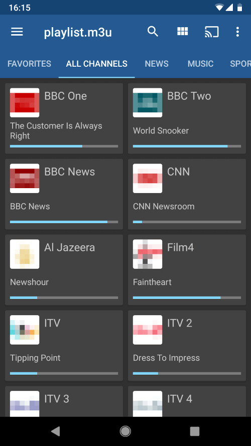 IPTV Pro on Smartphone