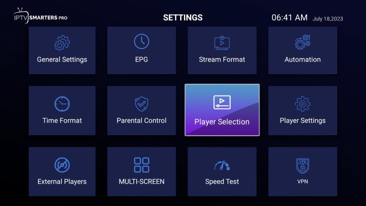 click player selection