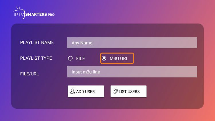 IPTV Smarters Pro M3U Login