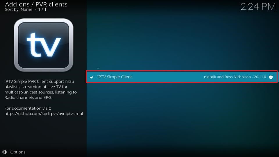 PVR IPTV Simple Client Channels