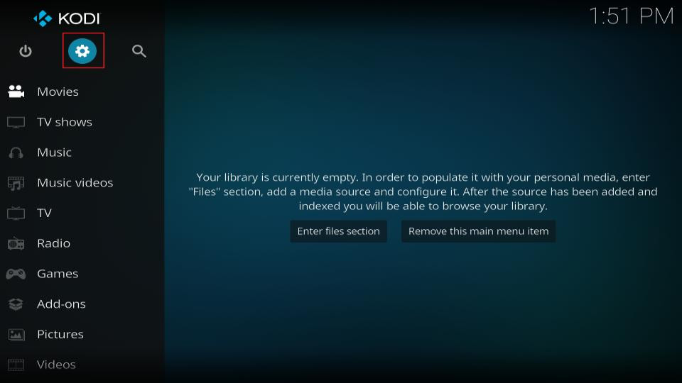 Kodi Home Screen