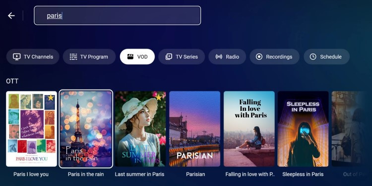 MyTVOnline3 interface showcasing a modern UI with time shift technology