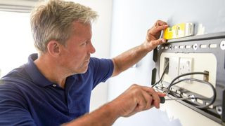 Drilling pilot holes for TV mount