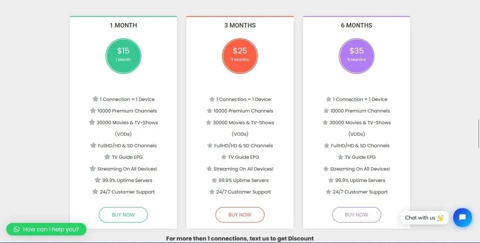 Cobra IPTV Plans and Pricing