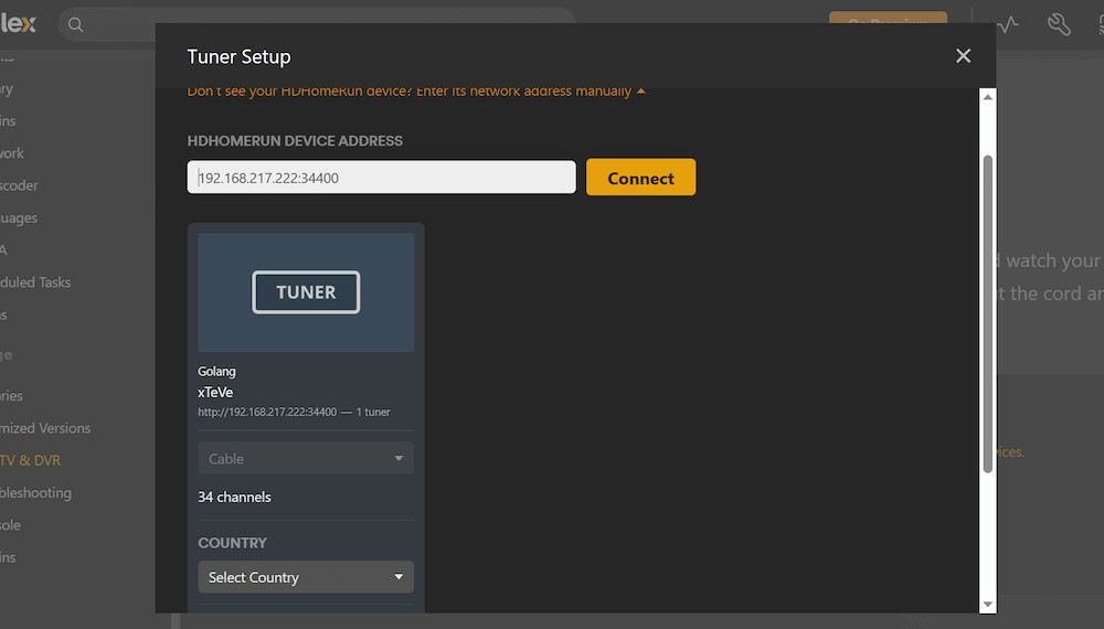 Integrating xTeVe with Plex