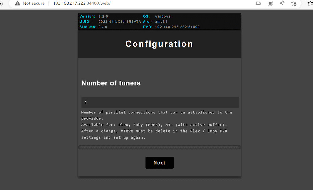 Plex IPTV Interface