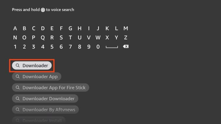 search for downloader to instll ott navigator