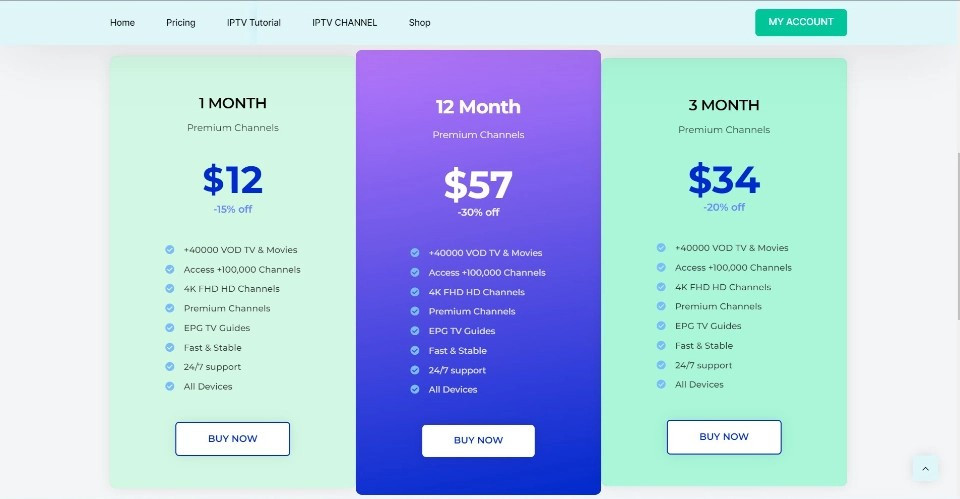 Prime IPTV Pricing