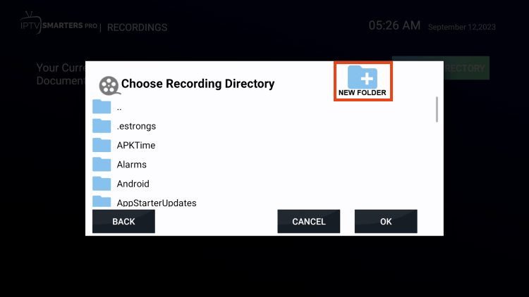 choose new folder