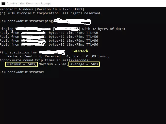Sample server pingtest