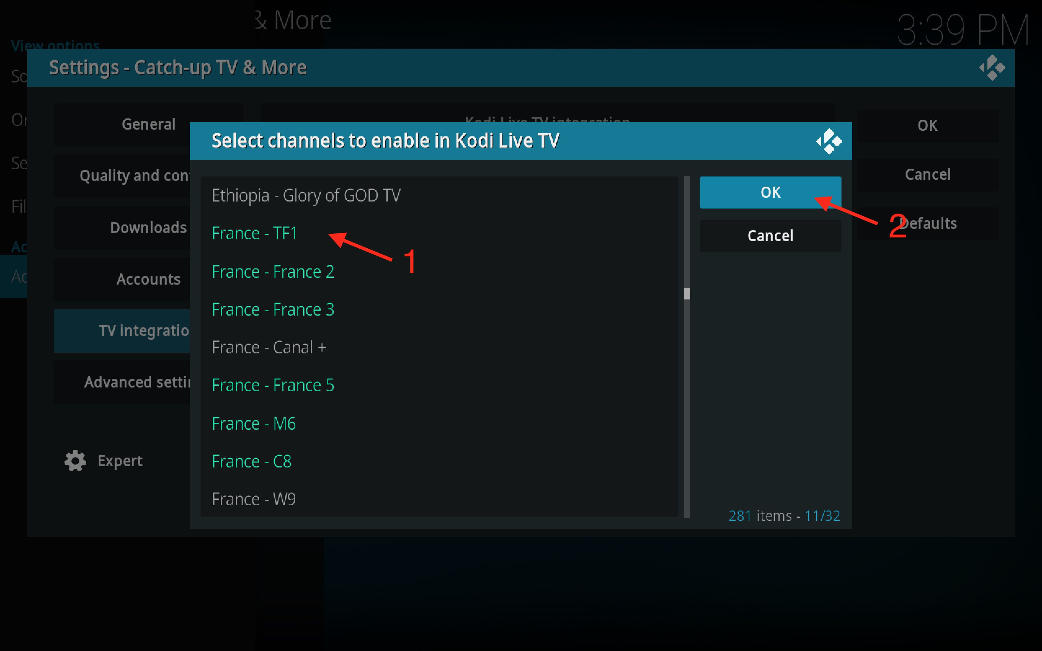 Selecting Channels