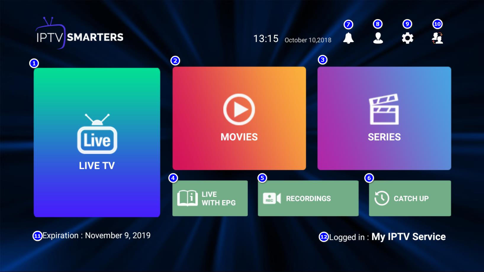 IPTV Smarters Pro Interface