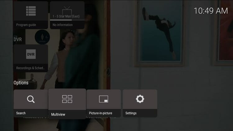 Sparkle TV interface displaying channel listings and playback options