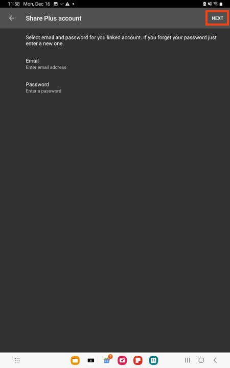 input login credentials