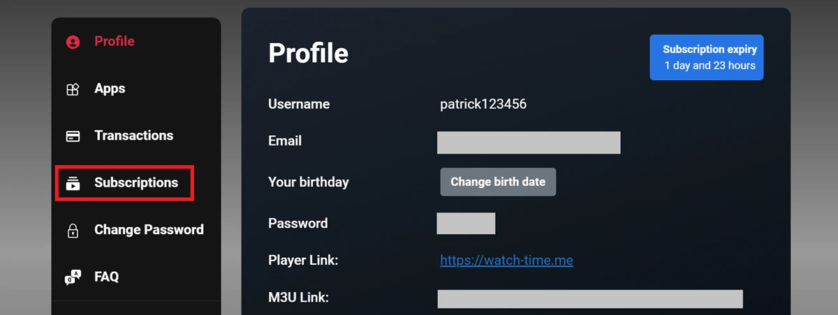 select subscriptions