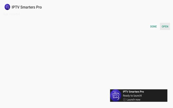 Click Open to launch IPTV Smarters Pro.