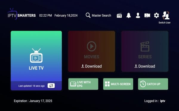 Click Live TV after your channels have downloaded.